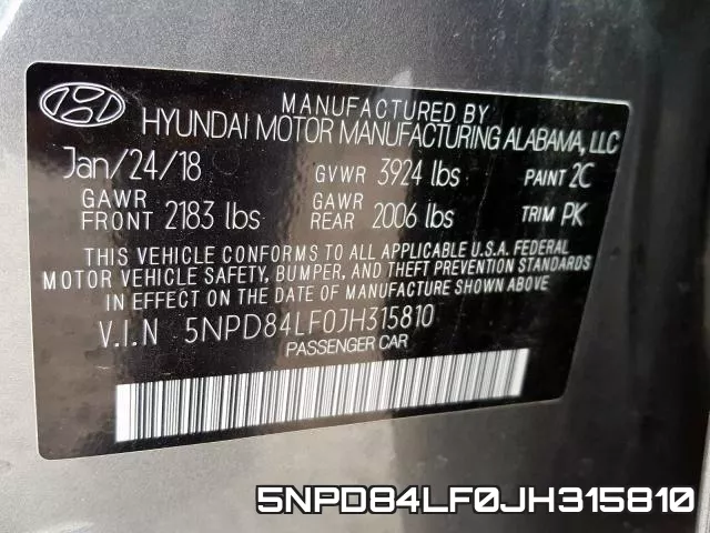 5NPD84LF0JH315810 фото 2