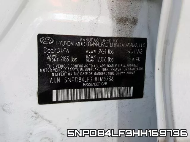 5NPD84LF3HH169736 фото 2
