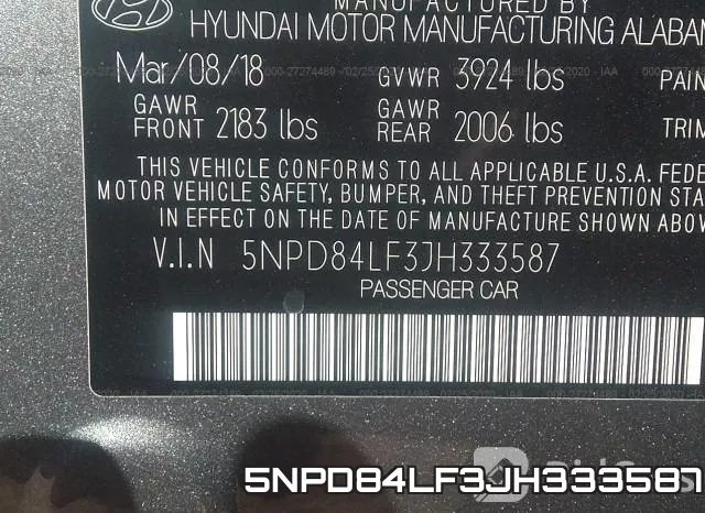 5NPD84LF3JH333587 фото 10