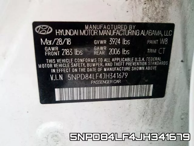 5NPD84LF4JH341679 фото 2
