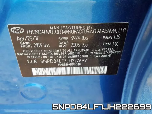 5NPD84LF7JH222699 фото 2