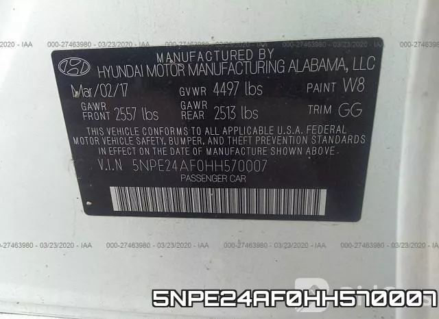 5NPE24AF0HH570007 фото 10
