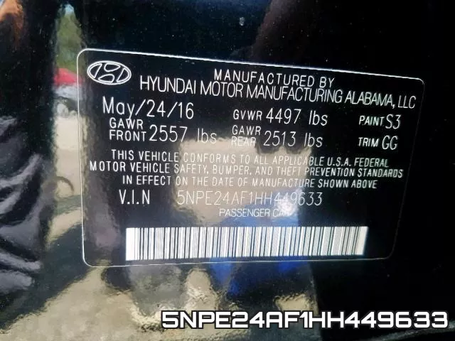 5NPE24AF1HH449633 фото 2