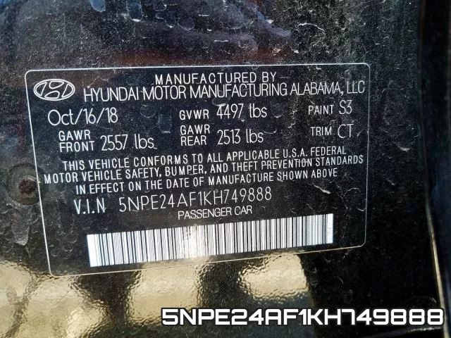5NPE24AF1KH749888 фото 2