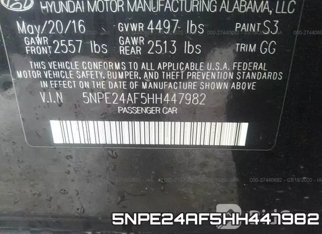 5NPE24AF5HH447982 фото 10