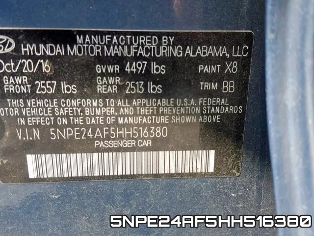 5NPE24AF5HH516380 фото 2