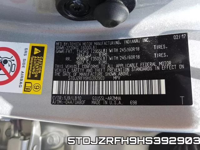 5TDJZRFH9HS392903 фото 2