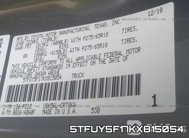 5TFUY5F17KX815054 фото 10