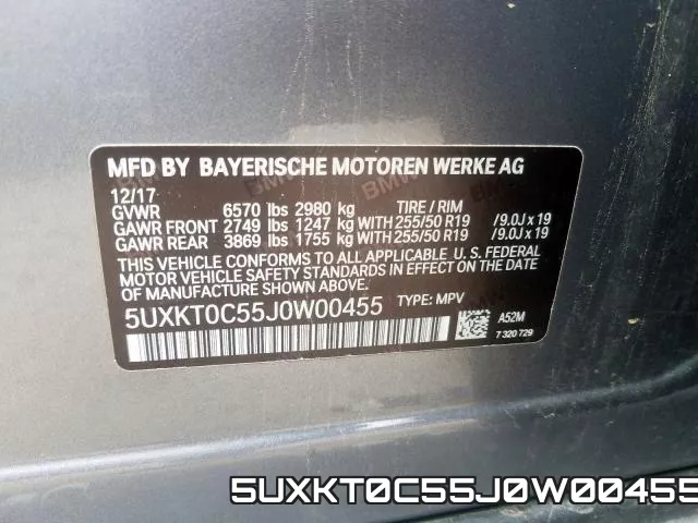 5UXKT0C55J0W00455 фото 2
