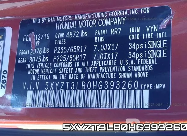 5XYZT3LB0HG393260 фото 10