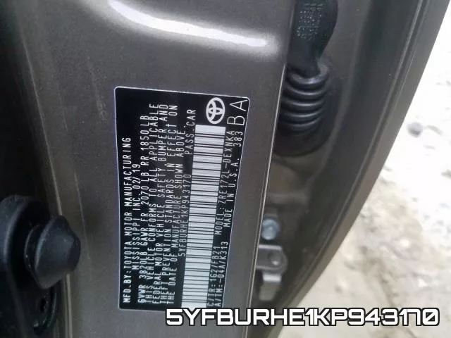 5YFBURHE1KP943170 фото 2