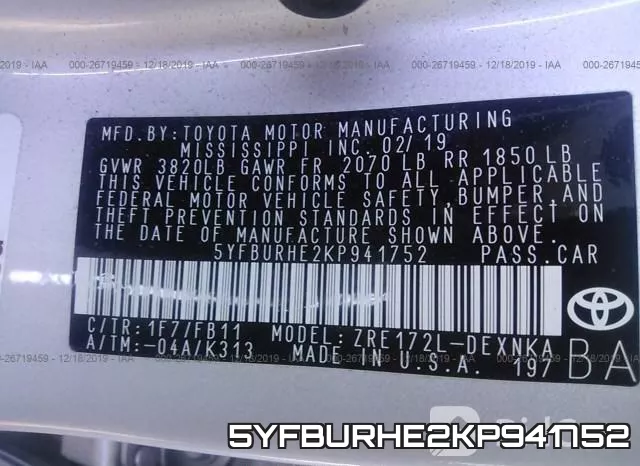 5YFBURHE2KP941752 фото 10