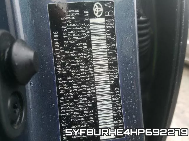 5YFBURHE4HP692279 фото 2