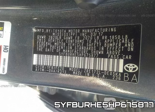 5YFBURHE5HP675877 фото 10