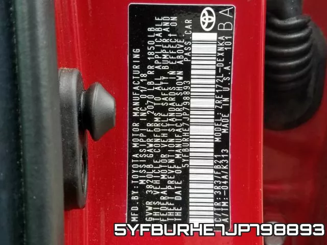 5YFBURHE7JP798893 фото 2