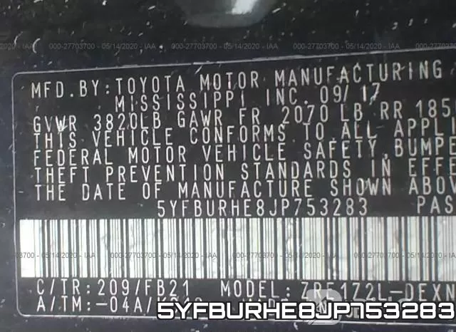 5YFBURHE8JP753283 фото 10