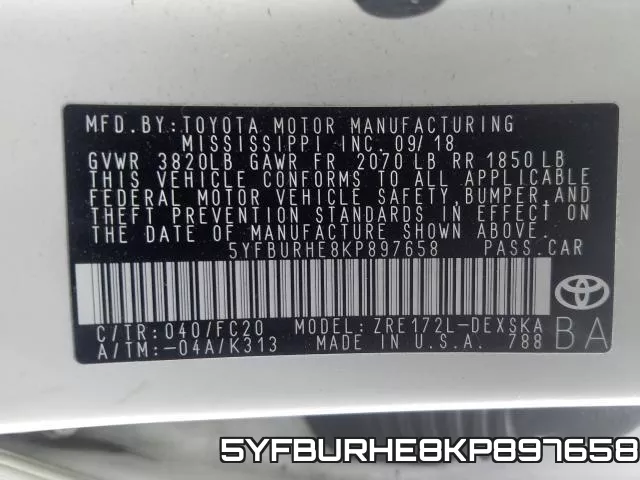 5YFBURHE8KP897658 фото 2