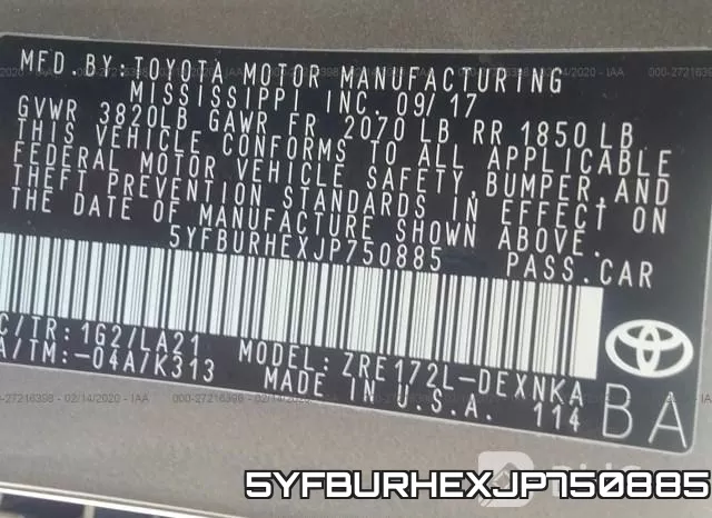 5YFBURHEXJP750885 фото 10