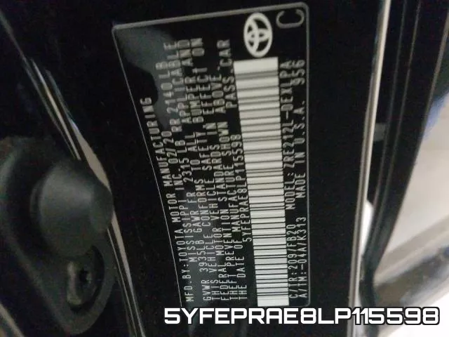 5YFEPRAE8LP115598 фото 2