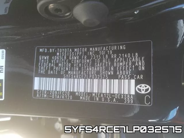5YFS4RCE7LP032575 фото 2