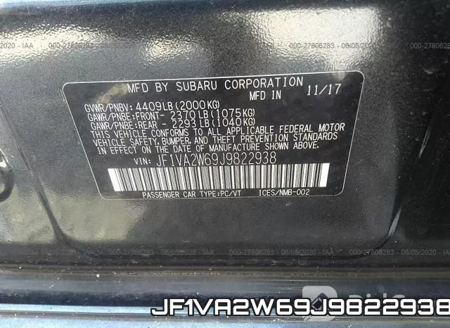 JF1VA2W69J9822938 фото 10