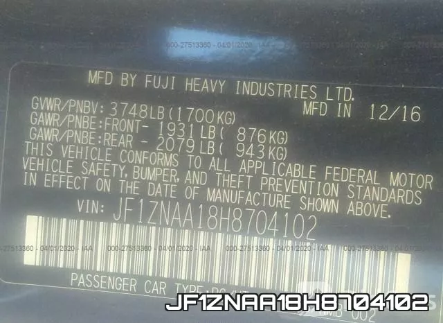 JF1ZNAA18H8704102 фото 10