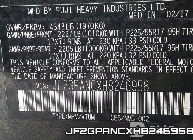 JF2GPANCXH8246958 фото 10