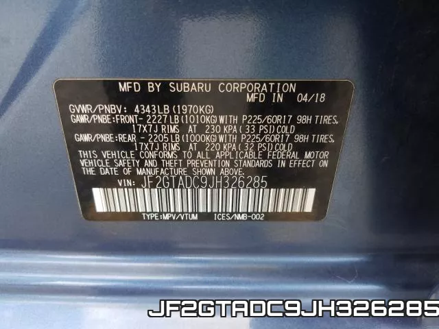 JF2GTADC9JH326285 фото 2