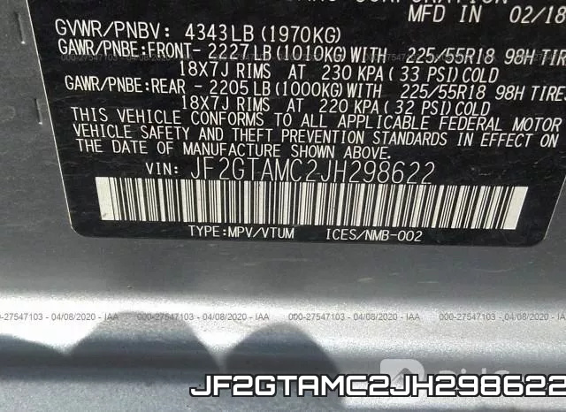 JF2GTAMC2JH298622 фото 10