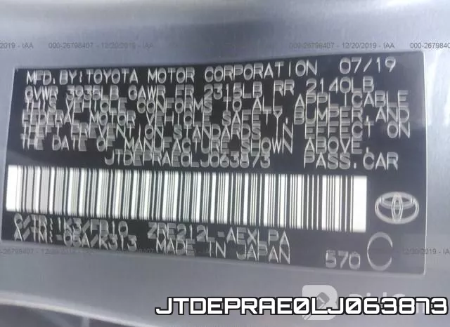 JTDEPRAE0LJ063873 фото 10