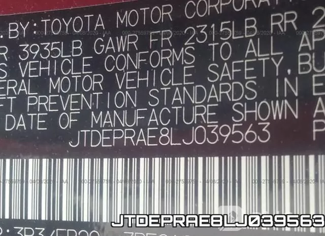 JTDEPRAE8LJ039563 фото 10