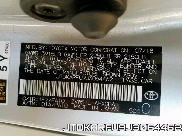 JTDKARFU9J3064462 фото 2