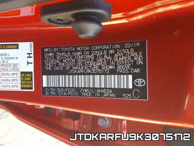 JTDKARFU9K3075172 фото 2