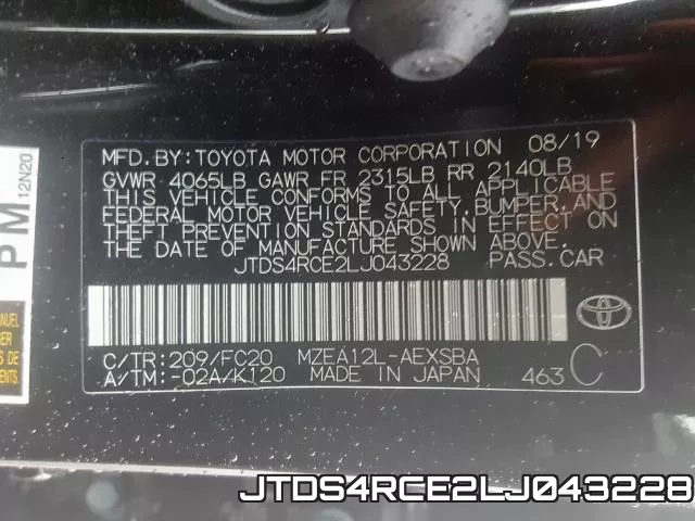 JTDS4RCE2LJ043228 фото 2