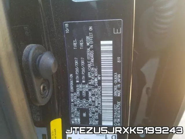 JTEZU5JRXK5199243 фото 2
