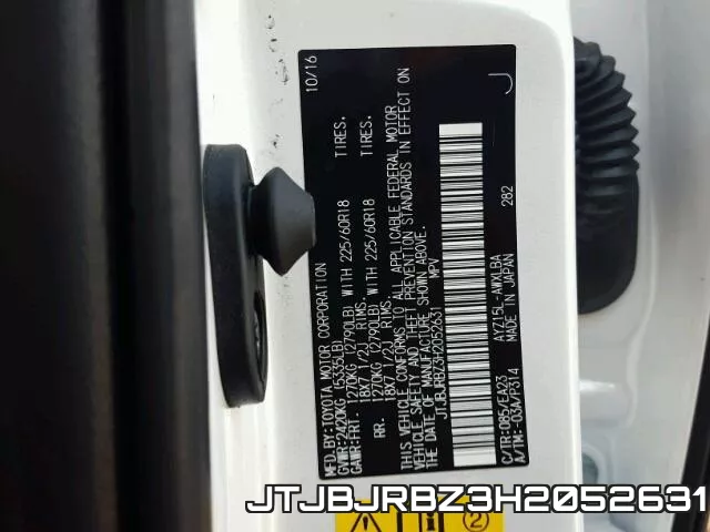 JTJBJRBZ3H2052631 фото 2