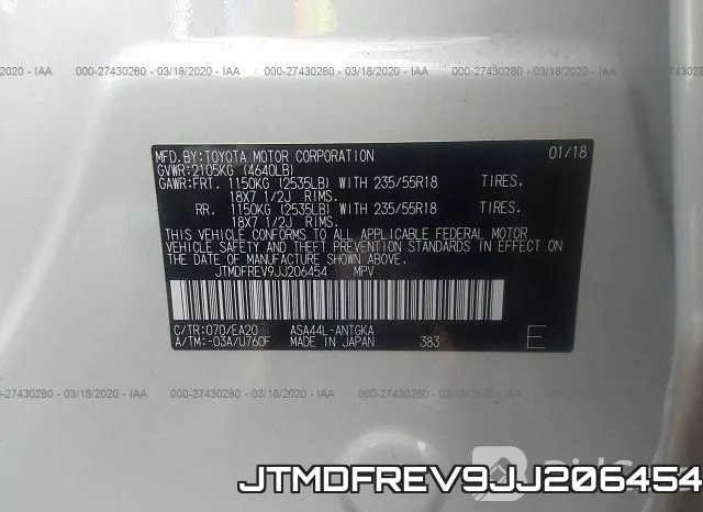 JTMDFREV9JJ206454 фото 10