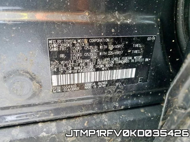 JTMP1RFV0KD035426 фото 2