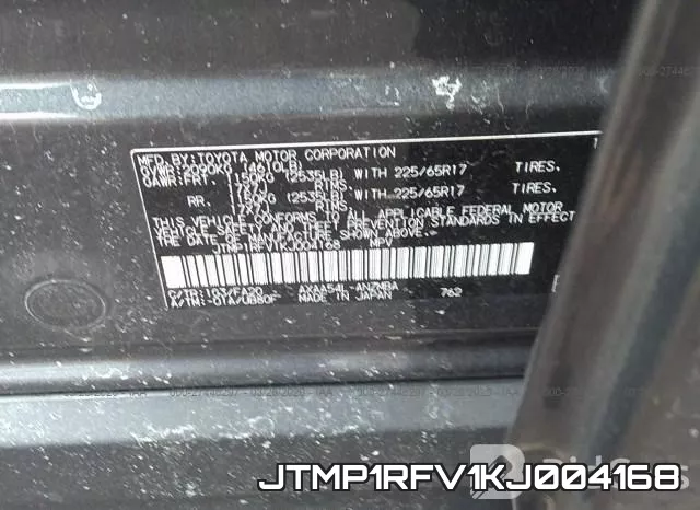 JTMP1RFV1KJ004168 фото 10