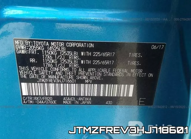 JTMZFREV3HJ718601 фото 10