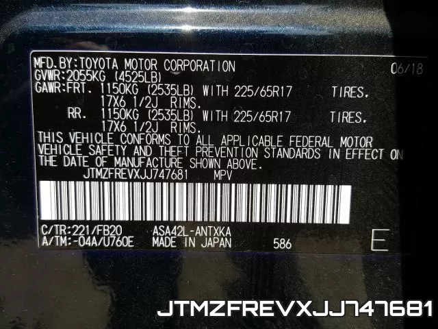 JTMZFREVXJJ747681 фото 2