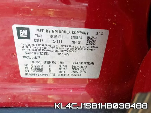 KL4CJ1SB1HB038488 фото 2