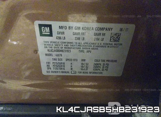 KL4CJASB5HB231923 фото 10