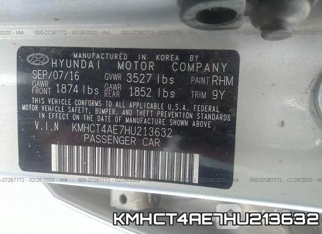 KMHCT4AE7HU213632 фото 10