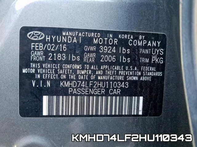 KMHD74LF2HU110343 фото 2