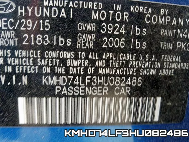 KMHD74LF3HU082486 фото 2