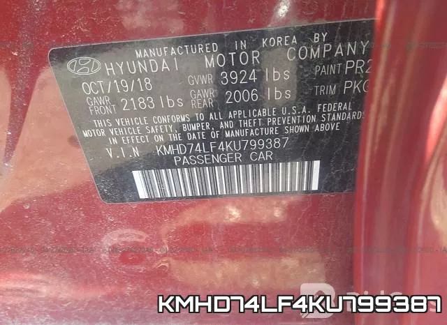 KMHD74LF4KU799387 фото 10