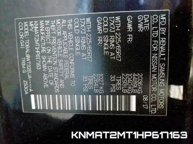 KNMAT2MT1HP617163 фото 2
