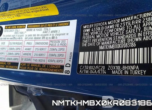 NMTKHMBX0KR083186 фото 10