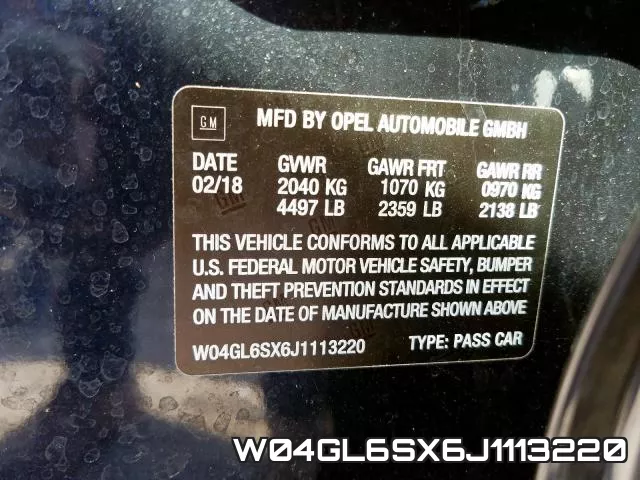 W04GL6SX6J1113220 фото 2